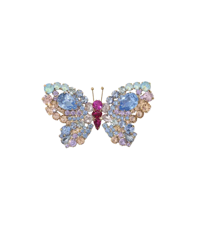 Loren Hope Large Butterfly brosje light sapphire stor