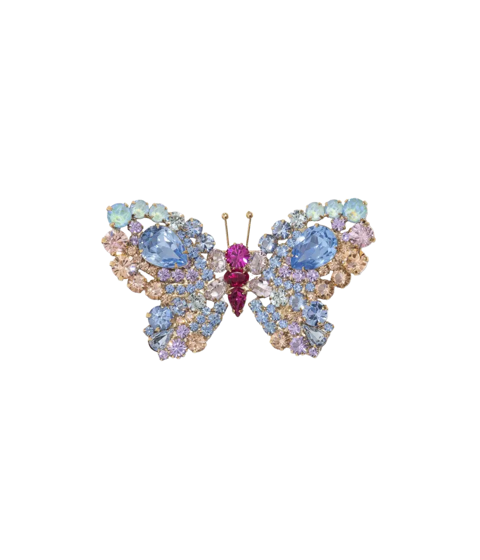 Loren Hope Large Butterfly brosje light sapphire stor