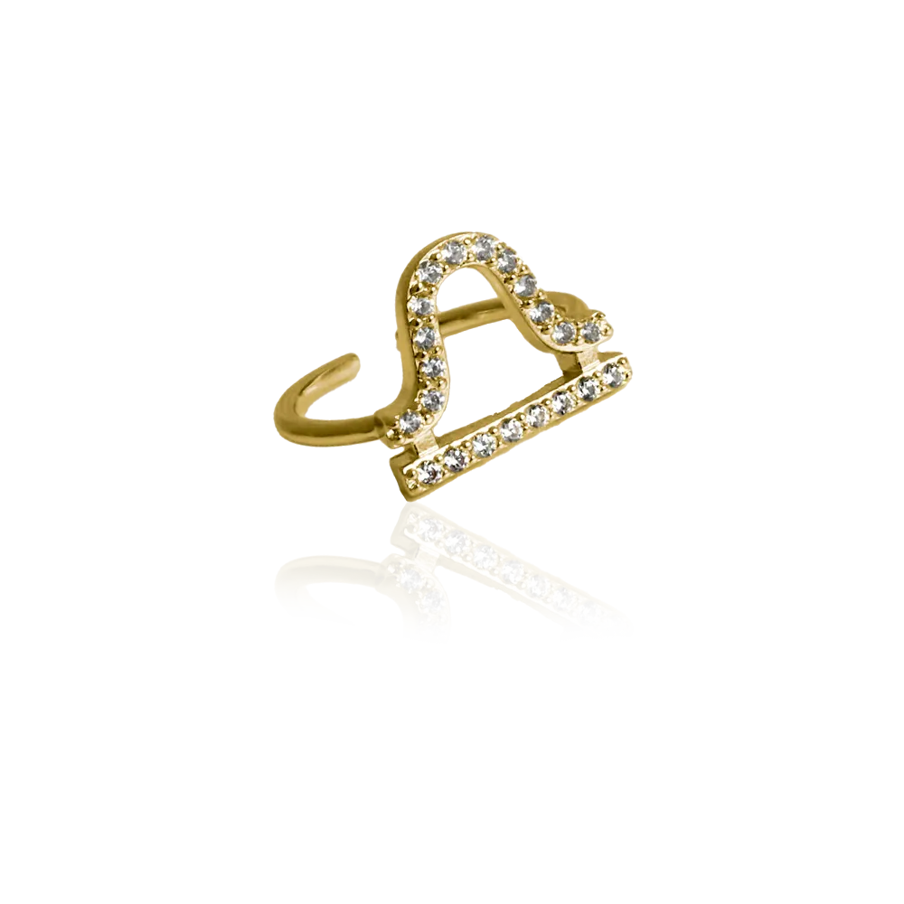 IOAKU Zodiac Sparkle micro ring gull justerbar