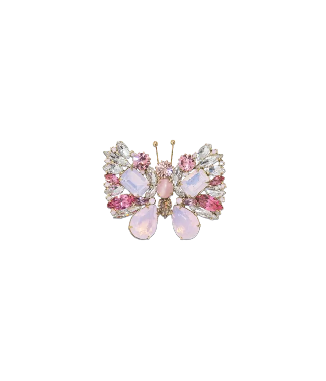 Loren Hope Small Butterfly brosje rose opal unika