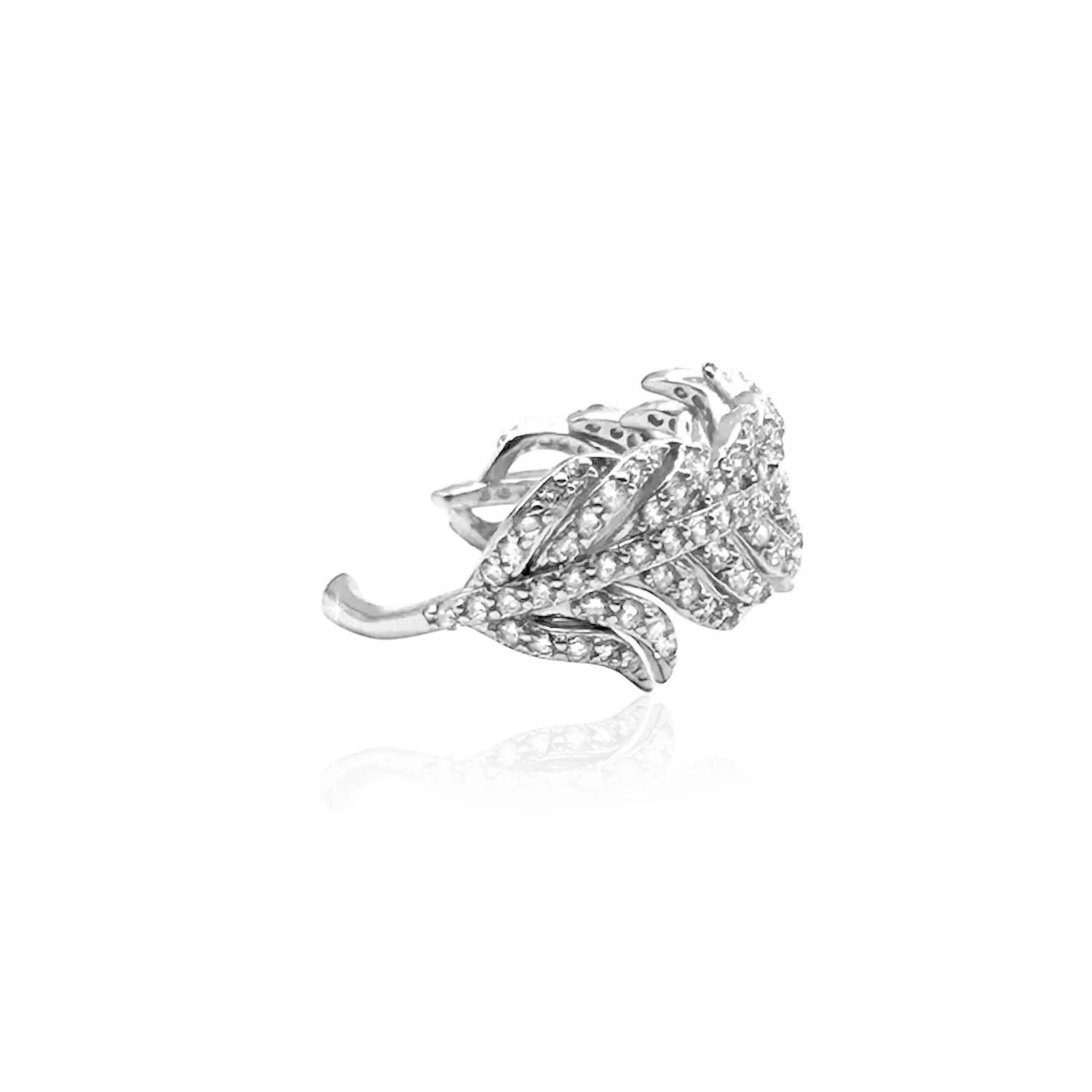 IOAKU Frosted Feather ring gull justerbar stål