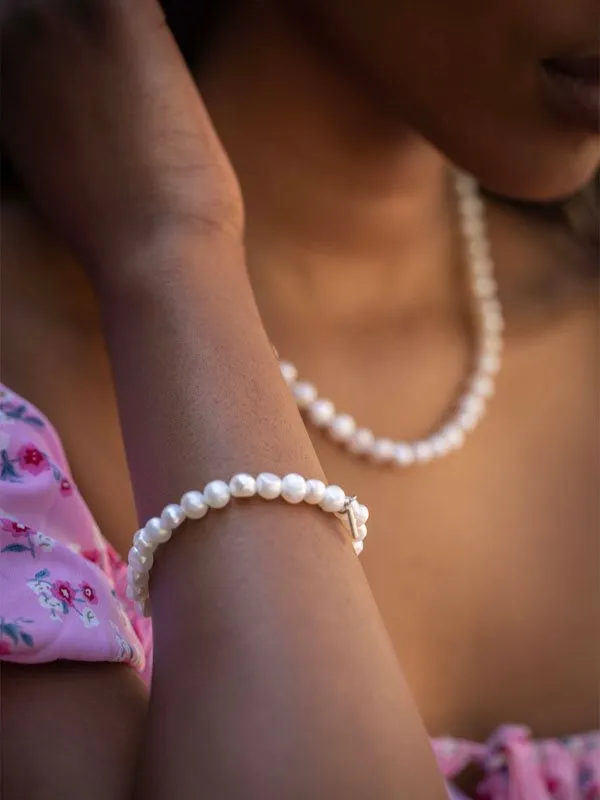 pfg Stockholm Annie armbånd hvit ekte perler