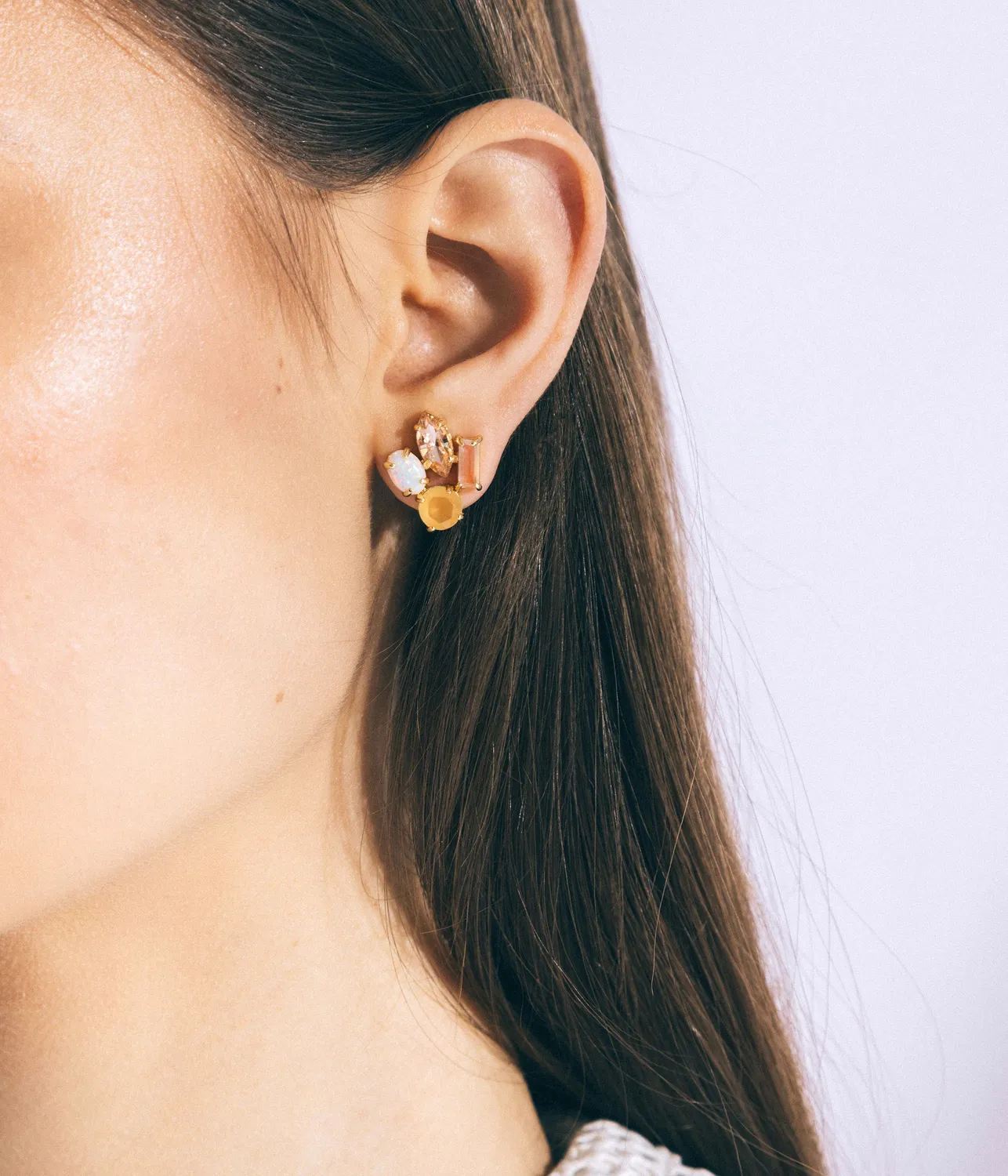 Loren Hope Ridley øredobber gul opal studs