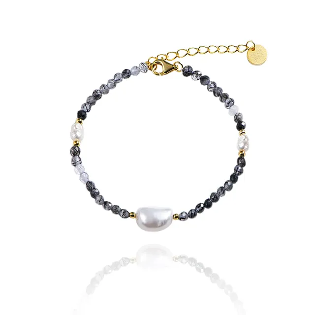 Wioga Carmen B-2052-GP armbånd forgylt ferskvannsperler