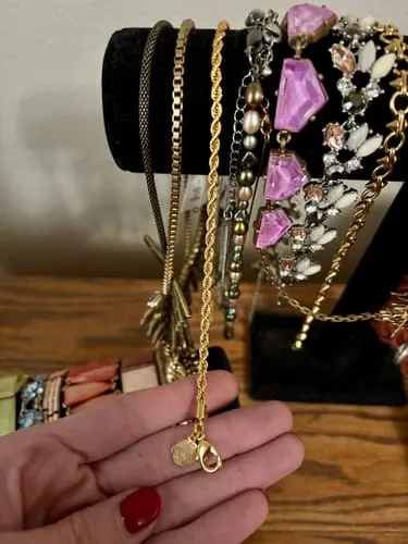 Loren Hope Cara Rope Chain halskjede gull 38 cm tynn