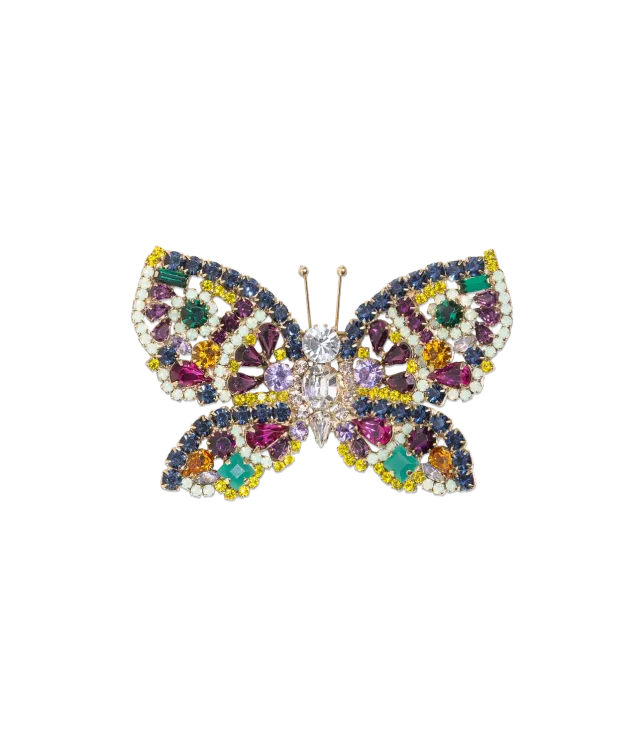 Loren Hope Butterfly brosje emerald 14 cm unik
