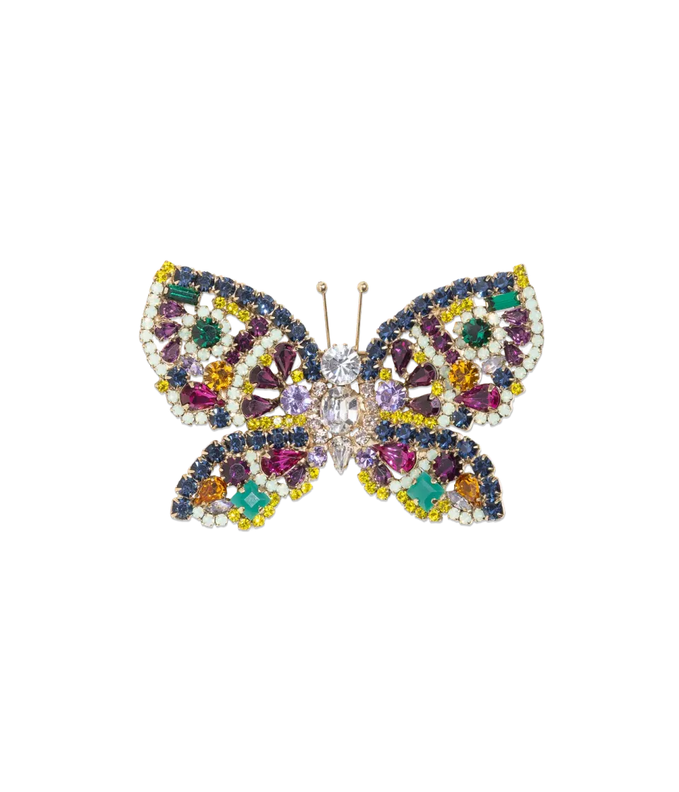 Loren Hope Butterfly brosje emerald 14 cm unik