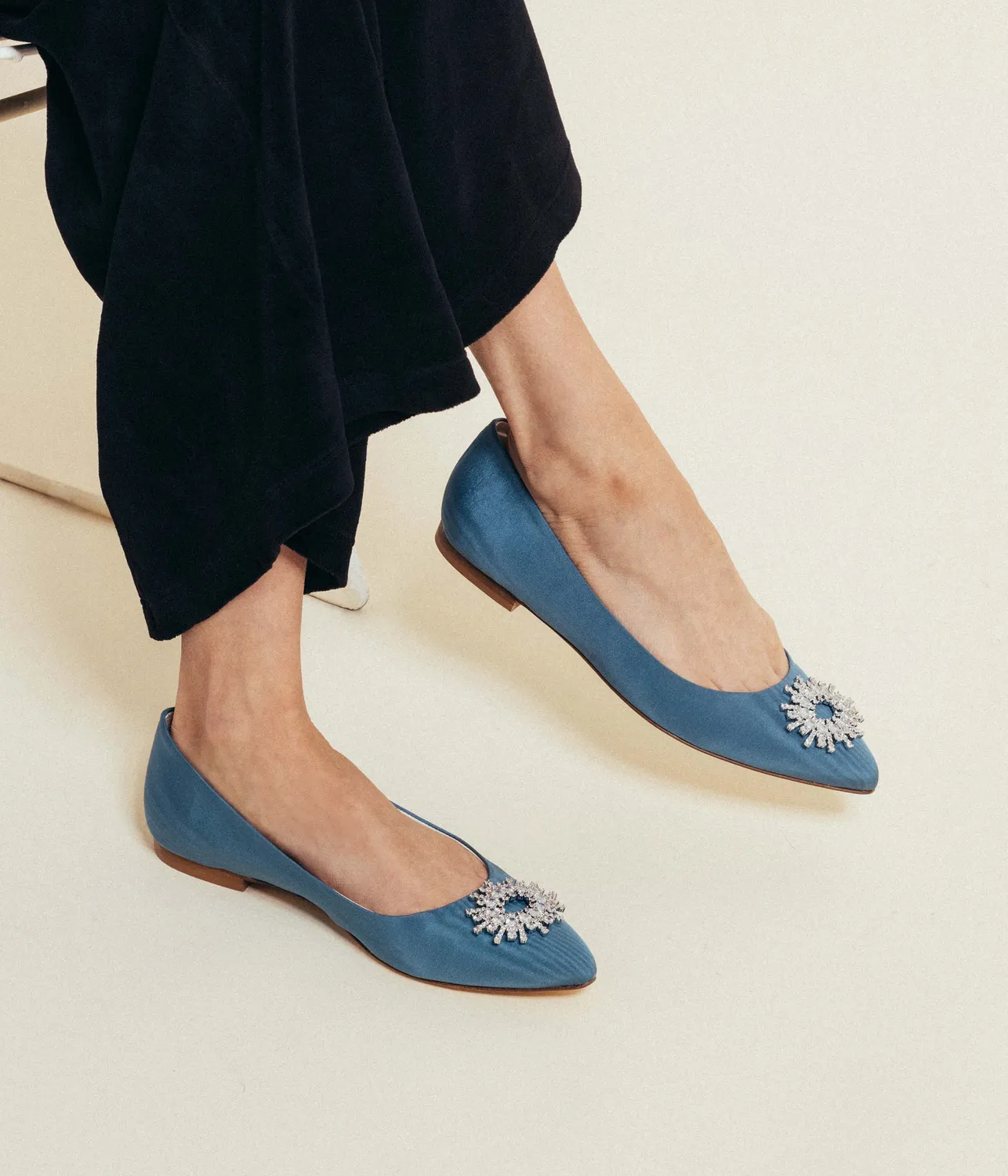 Loren Hope Stevie ballerina blå silke 37-41