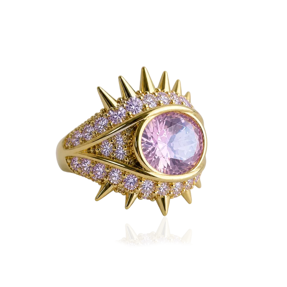 IOAKU Elecktra Sparkle Eye ring rosa gull str 7