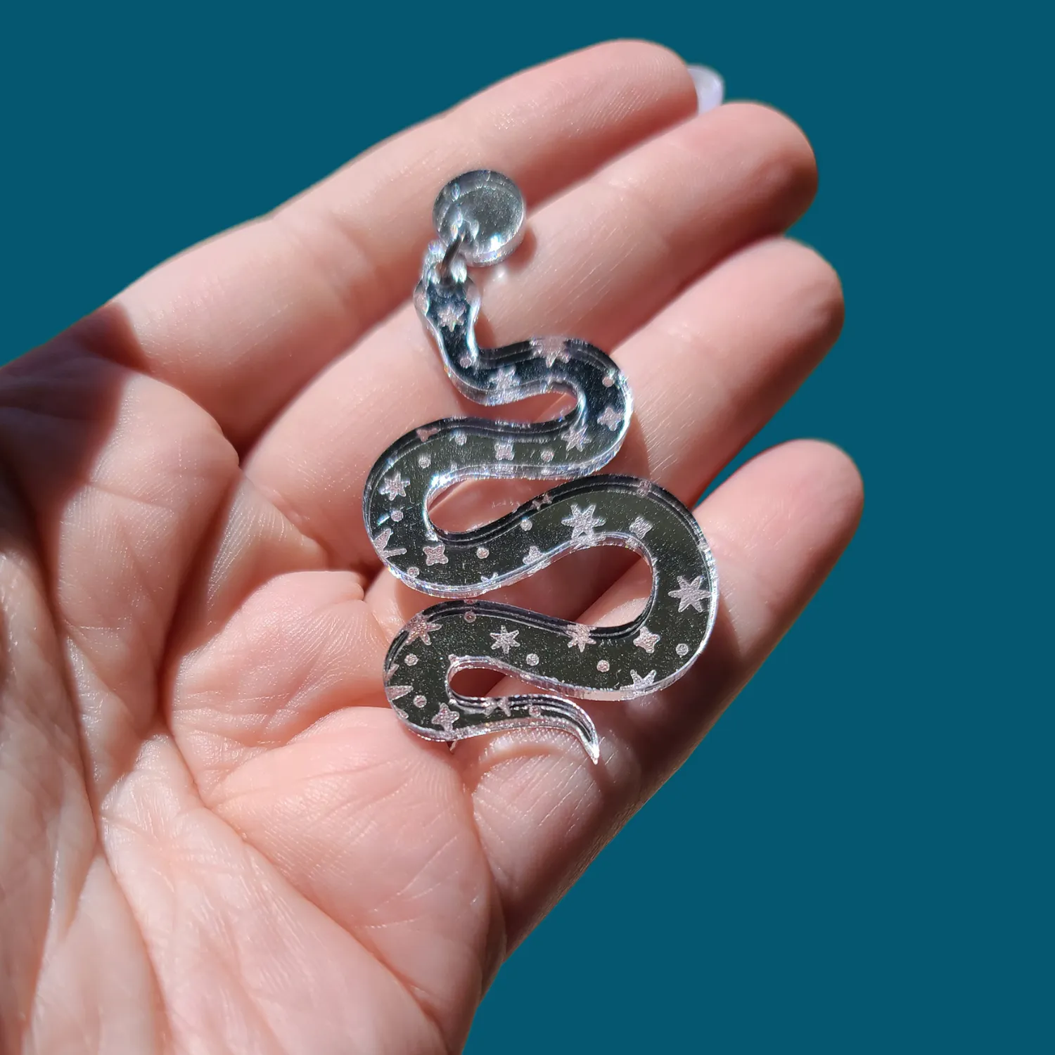 MiniKitty Mirrored Celestial Snakes øredobber speil hypoallergene