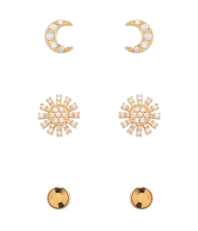 Loren Hope Soleil studs øredobber multi 3-pakning