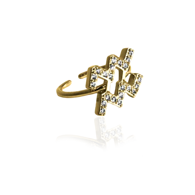 IOAKU Zodiac Sparkle micro ring gull justerbar