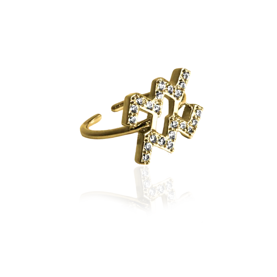 IOAKU Zodiac Sparkle micro ring gull justerbar
