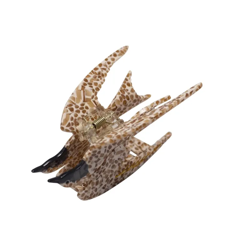 Wos WOS UP Swallow hårklype beige brun 9,5 cm