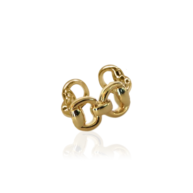 IOAKU Horsebit Pattern ring gull justerbar