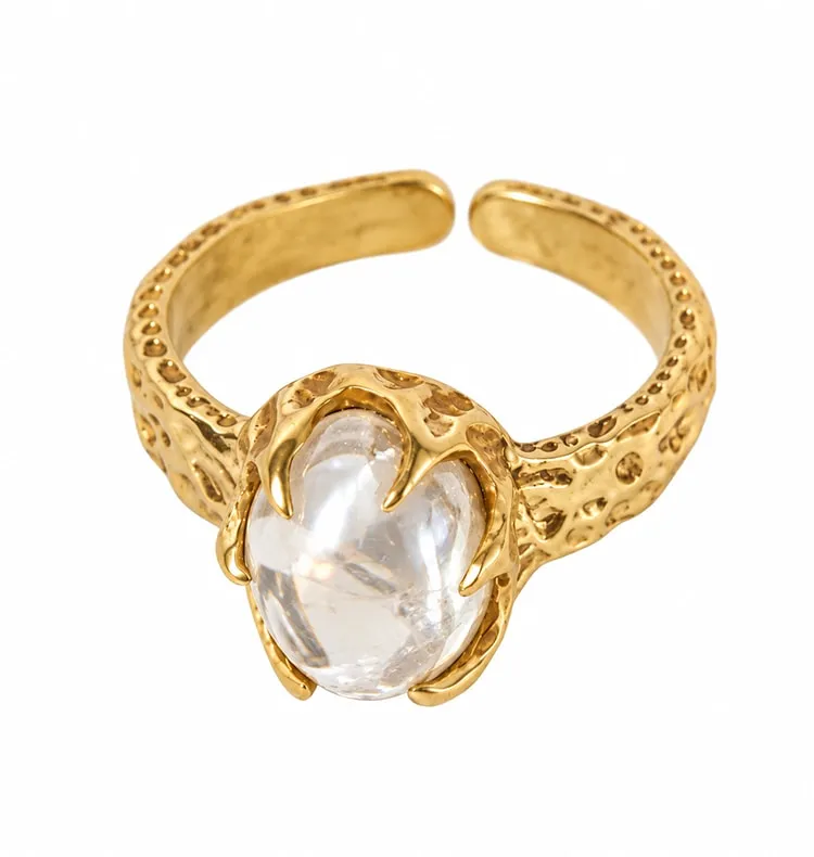 Wos x Bedazzled Grip ring messing bergkrystall