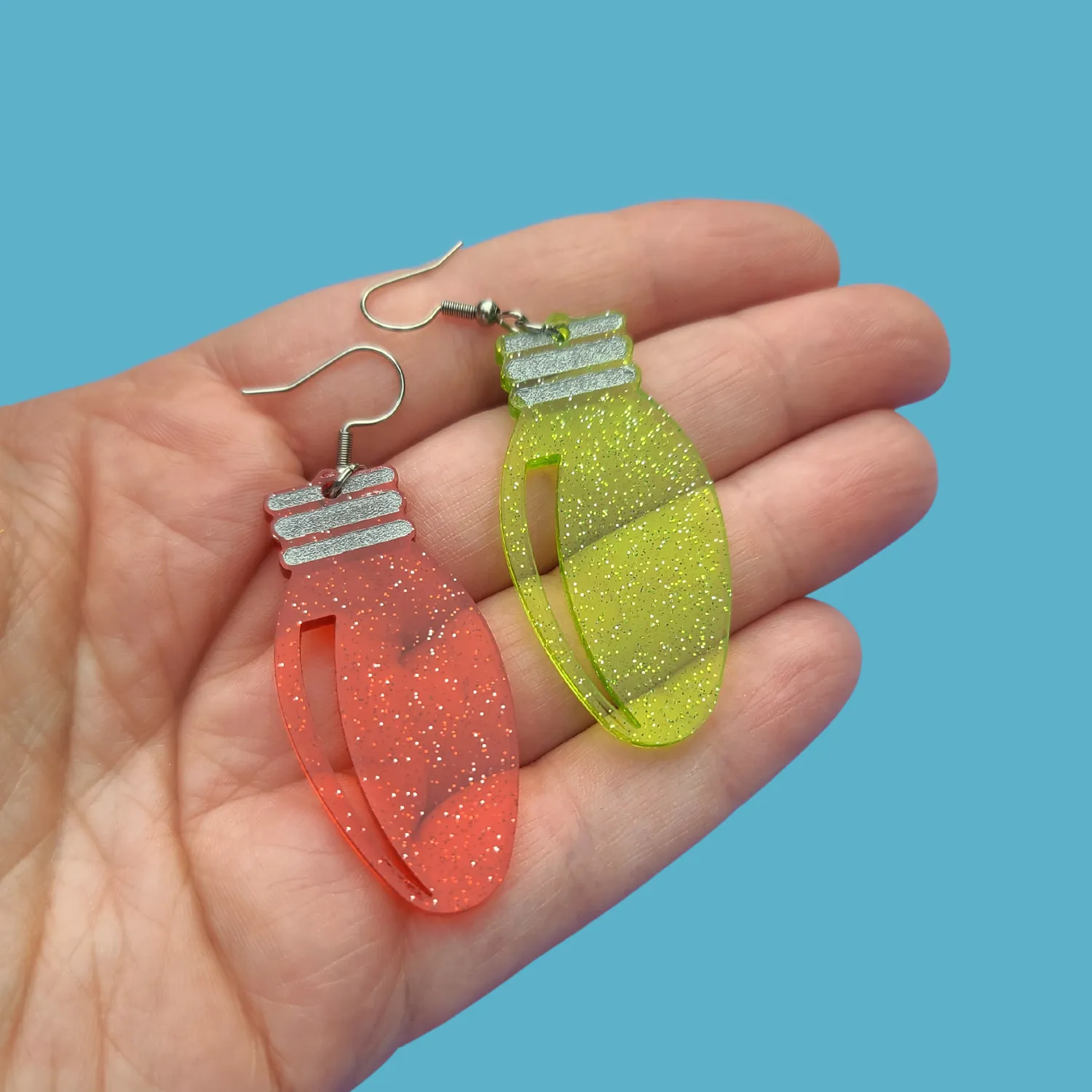 MiniKitty Christmas Lightbulbs øredobber glitter