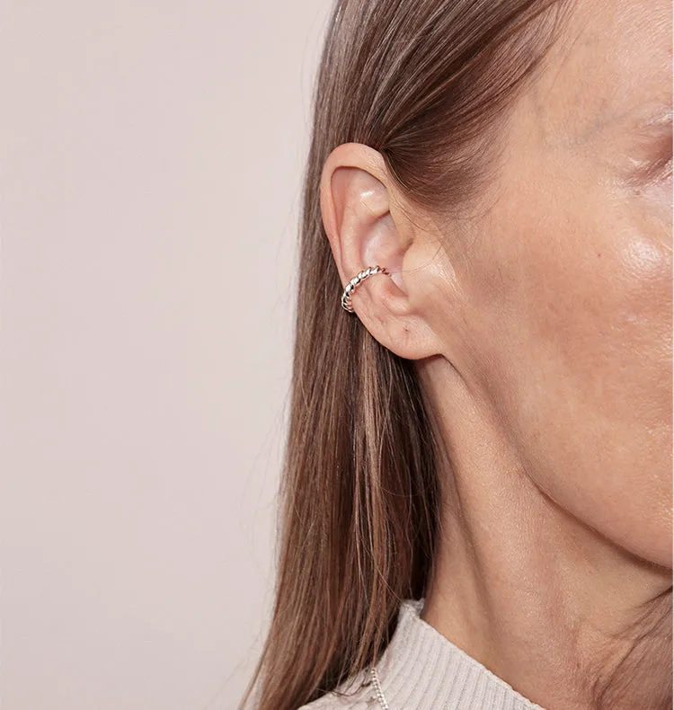 Wos Swirl ear cuff sølv stål 1,6 cm