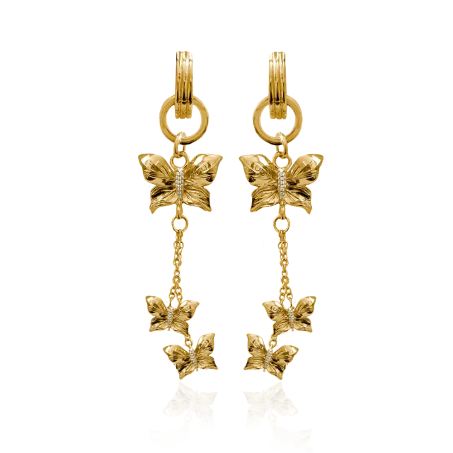 IOAKU Papillon Crystal Multi Hoop øredobber gull