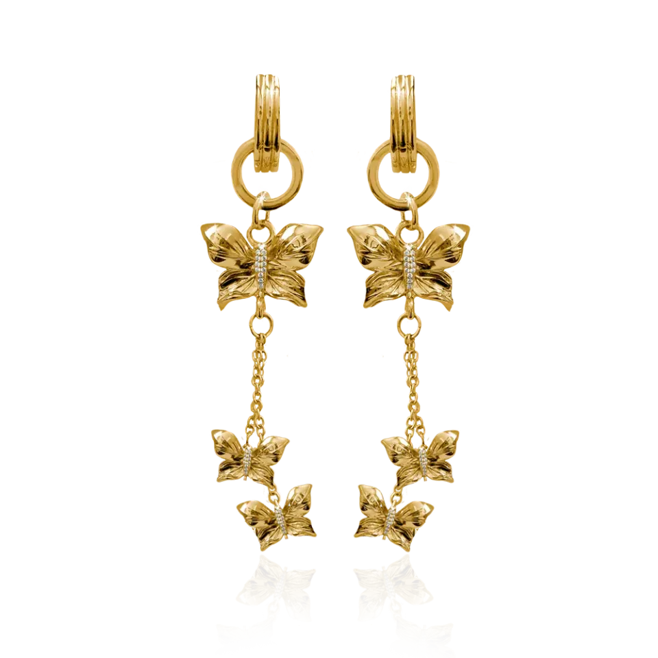 IOAKU Papillon Crystal Multi Hoop øredobber gull