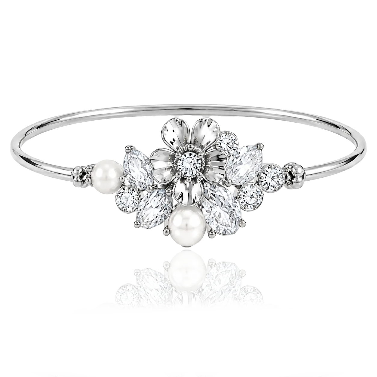IOAKU La Fleur Garden Cuff armbånd hvit 16 cm
