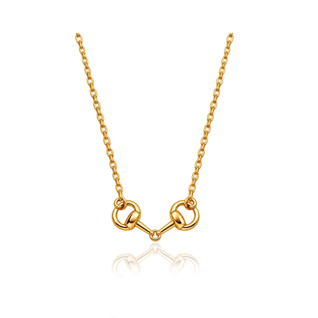 IOAKU Horsebit Plain Pendant halskjede gull hestebitt