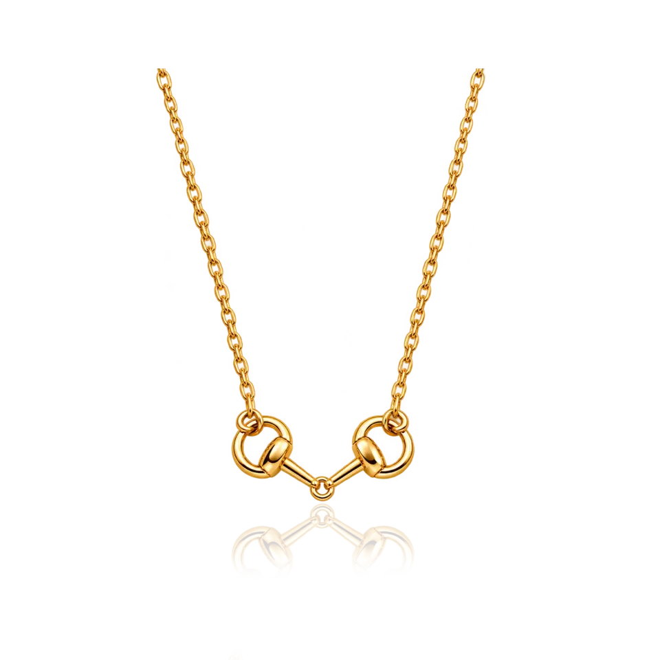 IOAKU Horsebit Plain Pendant halskjede gull hestebitt