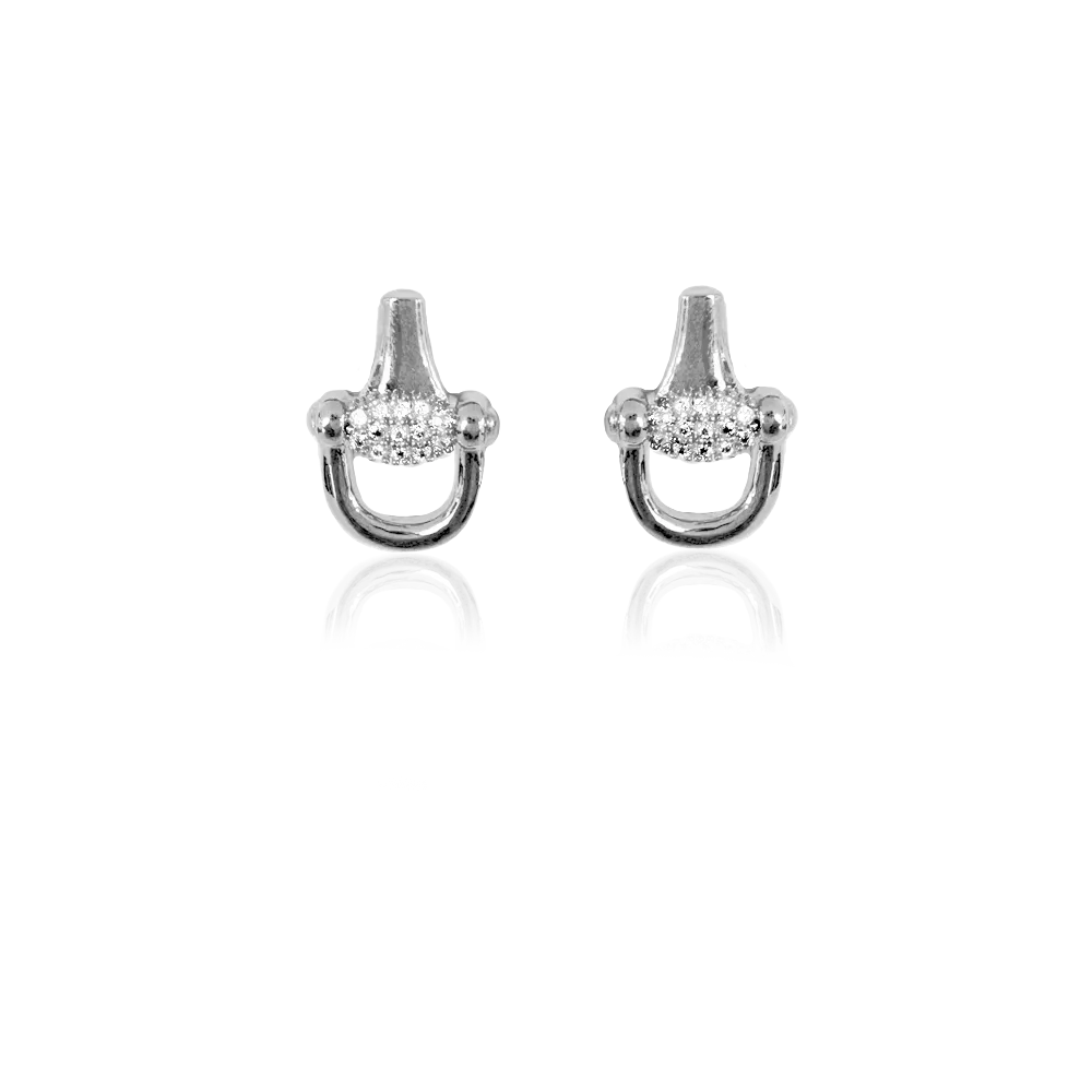 IOAKU Horse Bit Sparkle studs øredobber gull små