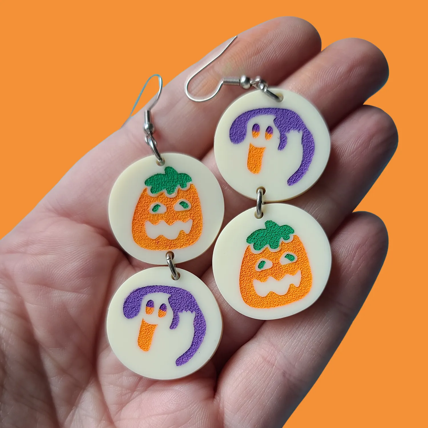 MiniKitty Halloween Cookies øredobber gull akryl