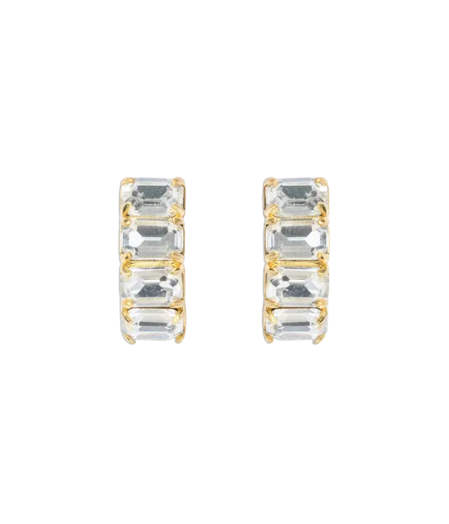 Loren Hope Austin Studs øredobber krystall gull baguette