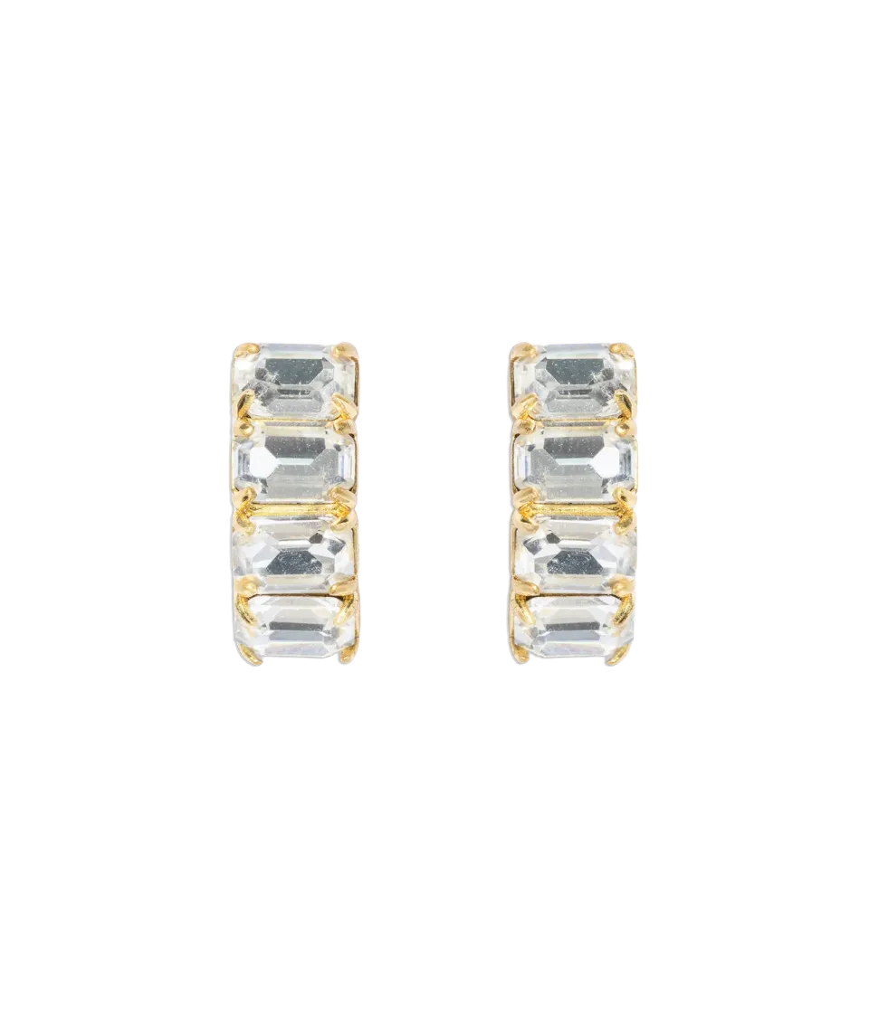 Loren Hope Austin Studs øredobber krystall gull baguette
