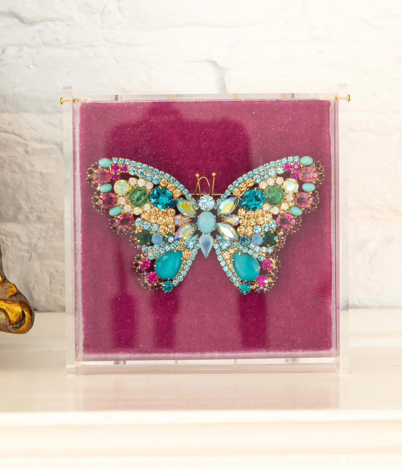 Loren Hope Butterfly brosje aqua X-stor unik