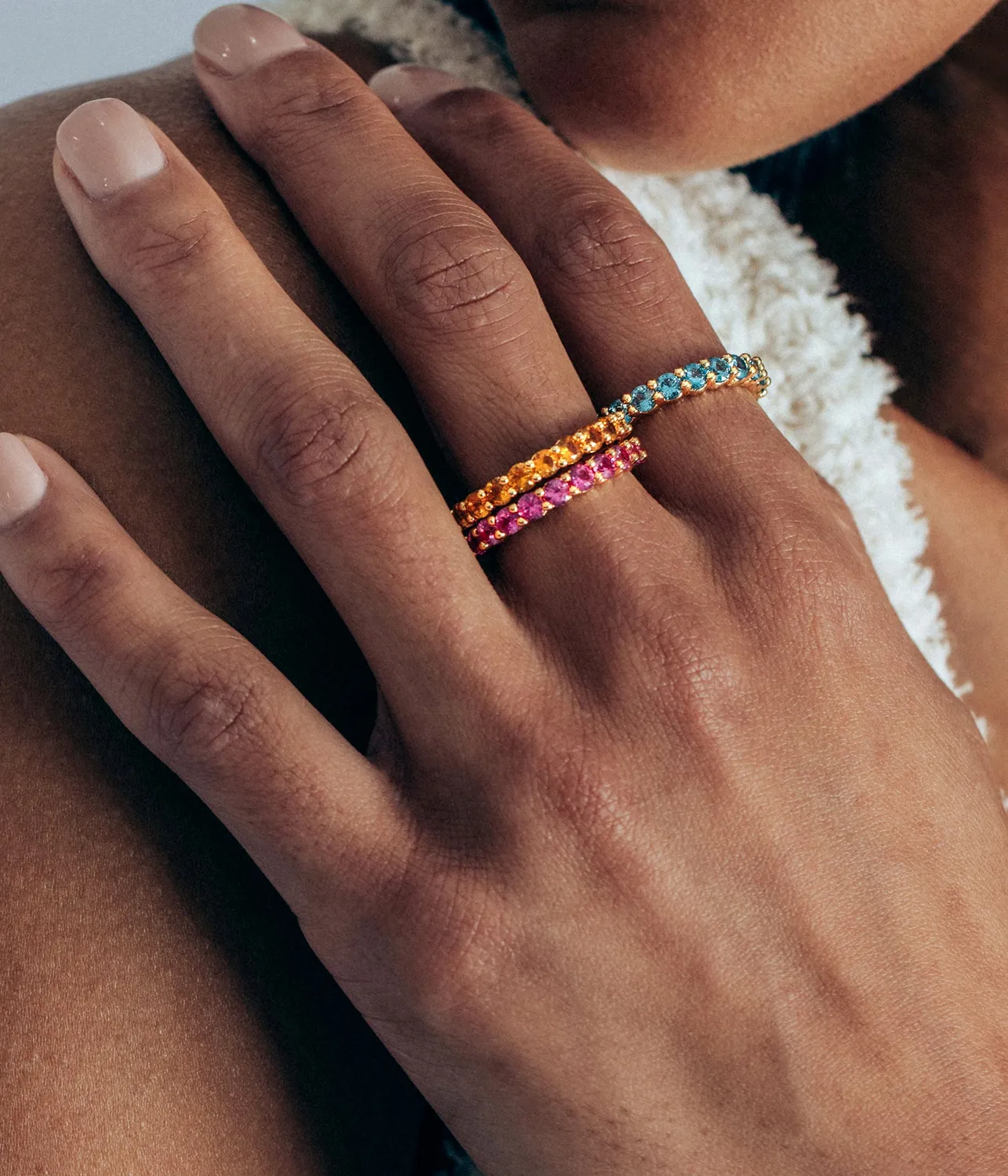Loren Hope Theo ring Topaz evighet str 6 forgylt