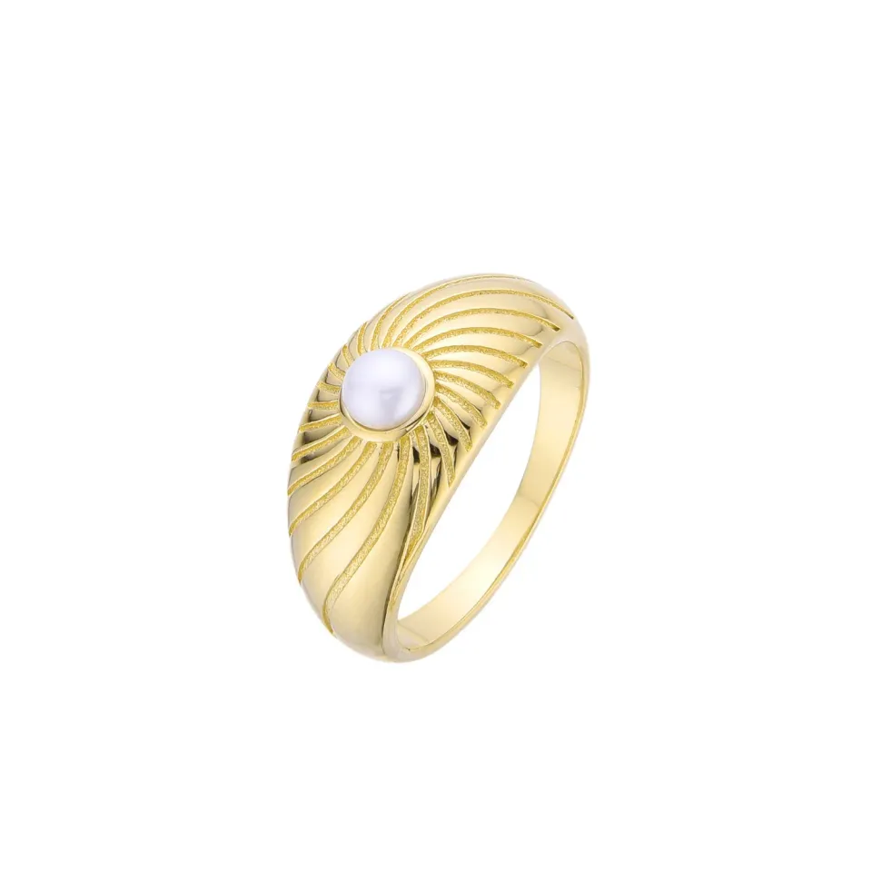 Wioga Odine R-8149-GP ring forgylt ferskvannsperle 52