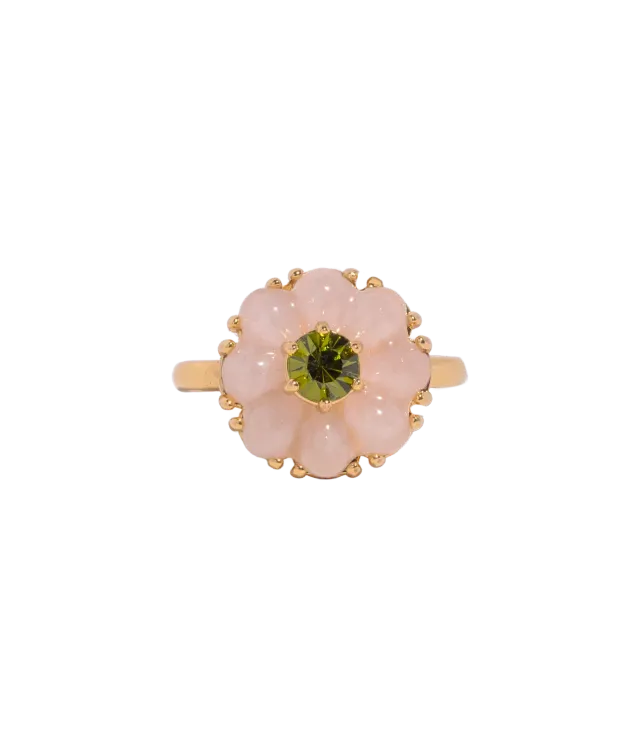 Loren Hope Emeline Flower ring Rose Quartz str 6-8