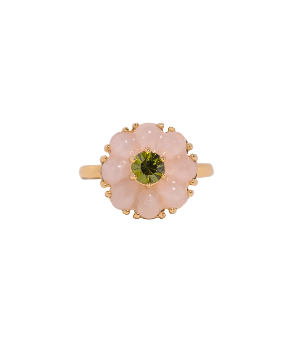Loren Hope Emeline Flower ring Rose Quartz str 6-8