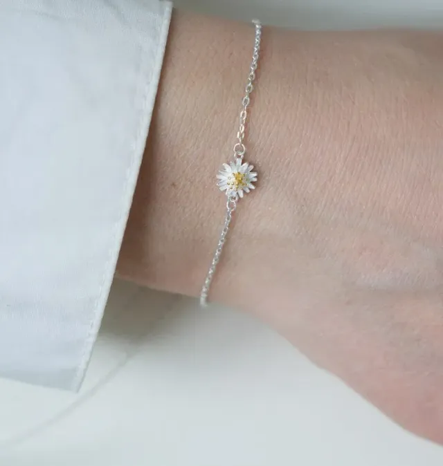 Wos Woodstock armbånd sølv 925 18,5 cm blomst