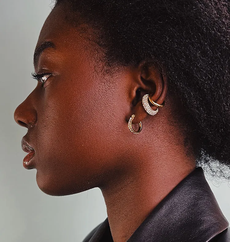 Wos Glitter earcuff singel gull 2 cm
