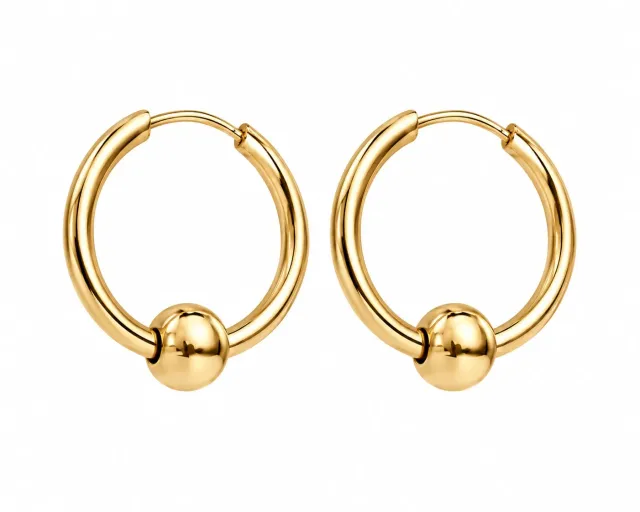 Wos Up Drop Hoop øredobber gull 14 mm