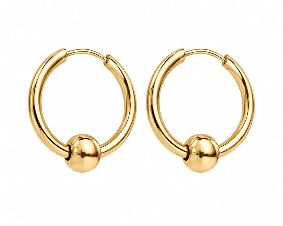 Wos Up Drop Hoop øredobber gull 14 mm