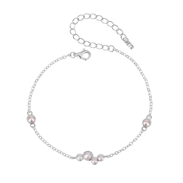 Wioga Felicia B-8419-S armbånd sølv 15,5-18 cm perler