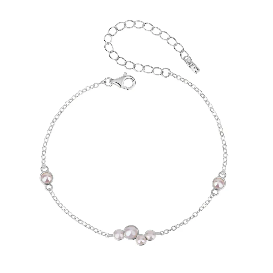 Wioga Felicia B-8419-S armbånd sølv 15,5-18 cm perler