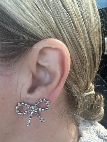 Loren Hope London Bow øredobber gull krystall