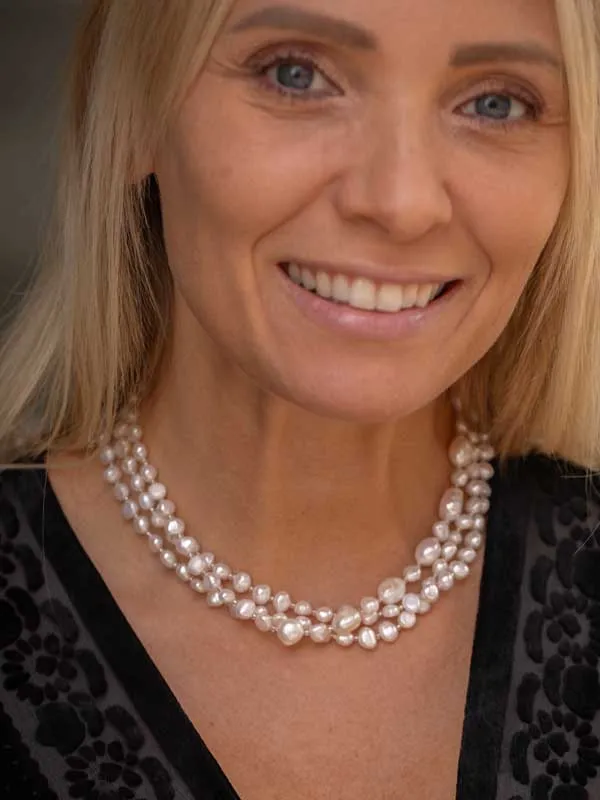 pfg Stockholm Annie Long halskjede hvit perle