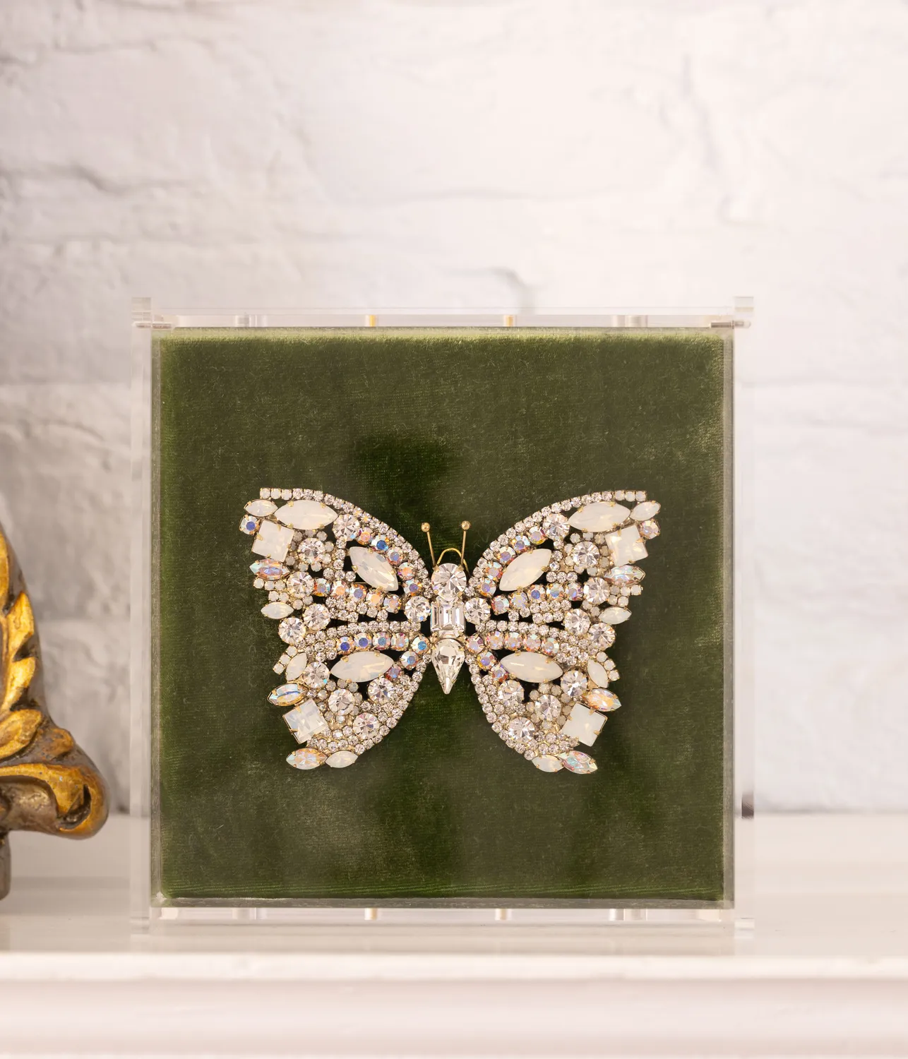 Loren Hope Butterfly X-Large brosje crystal white opal