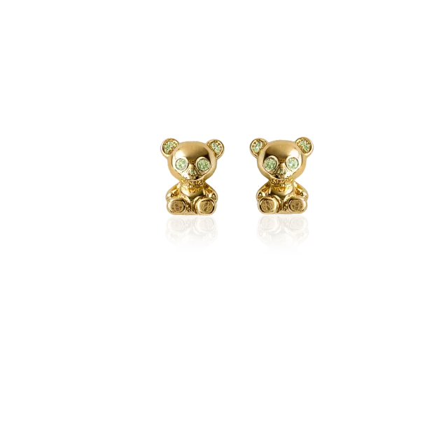 IOAKU Bear Skeleton studs lysegrønn gull