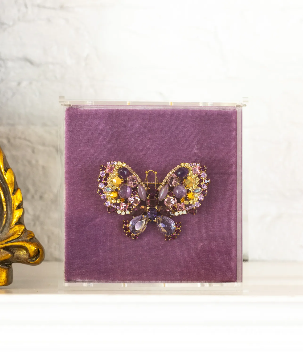 Loren Hope Butterfly stor brosje amethyst aurum