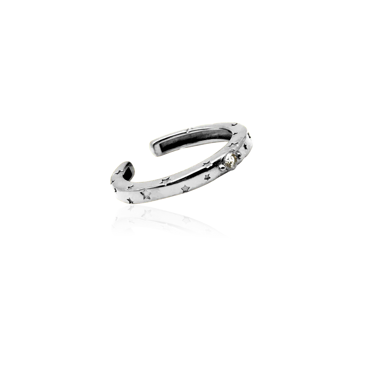 IOAKU Bear Skeleton Star ring gull justerbar