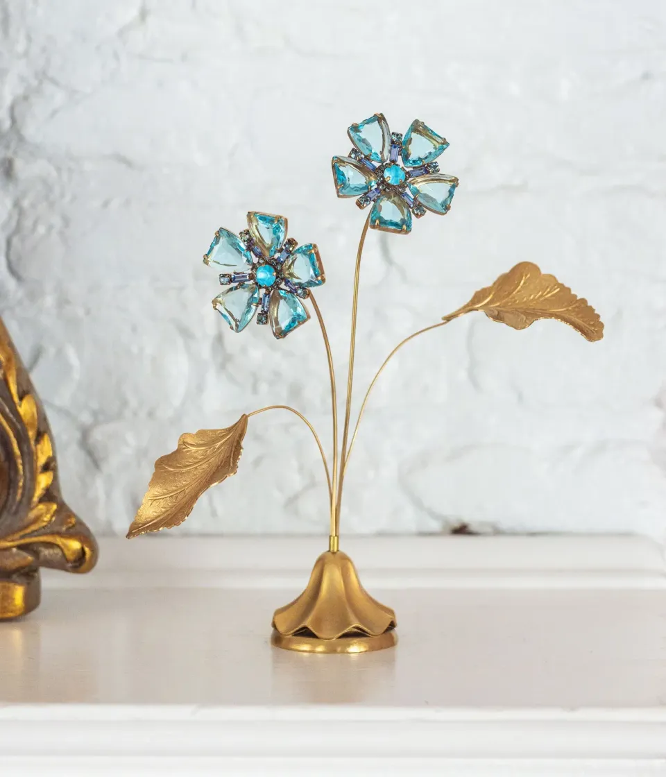 Loren Hope Blue Flax blomsterskulptur blå 19 cm