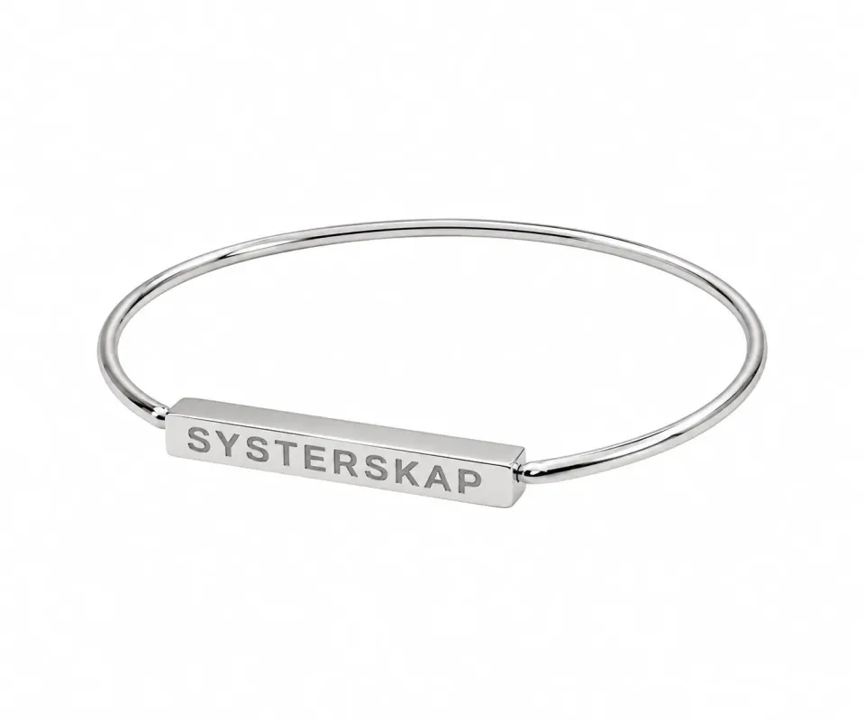 Wos Systerskap ring sølv stål str 16-19